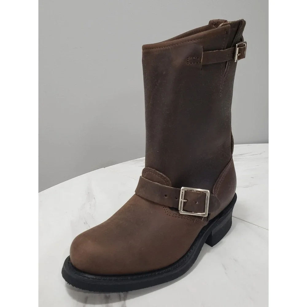 SIZE 5.5 Frye Womens Engineer 12 R 77400 Brown Mid Calf Motorcycle Boots Chore
